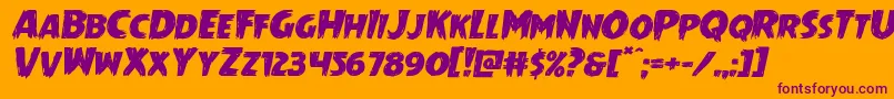 Mrsmonsterexpandital Font – Purple Fonts on Orange Background