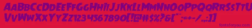 Шрифт Mrsmonsterexpandital – фиолетовые шрифты на красном фоне