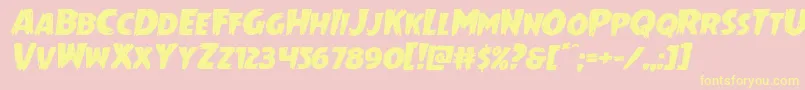 Mrsmonsterexpandital Font – Yellow Fonts on Pink Background