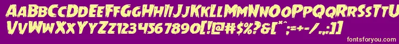 Mrsmonsterexpandital Font – Yellow Fonts on Purple Background