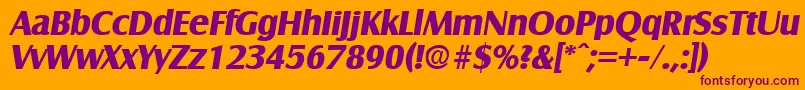 SalzburgBoldita-Schriftart – Violette Schriften auf orangefarbenem Hintergrund