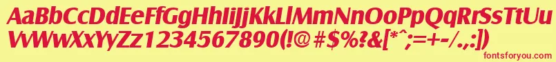 SalzburgBoldita Font – Red Fonts on Yellow Background