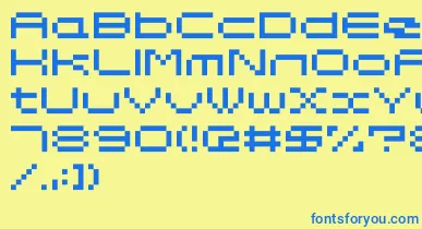 Somybmp047 font – Blue Fonts On Yellow Background