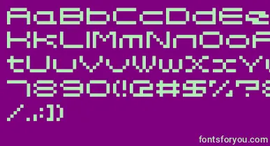 Somybmp047 font – Green Fonts On Purple Background