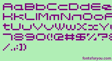 Somybmp047 font – Purple Fonts On Green Background