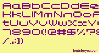 Somybmp047 font – Purple Fonts On Yellow Background
