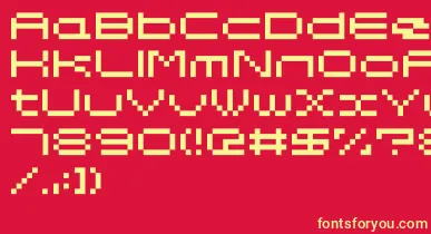 Somybmp047 font – Yellow Fonts On Red Background