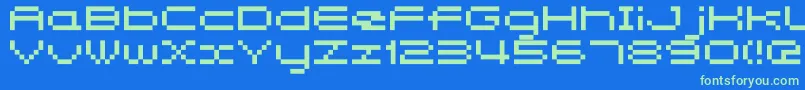 Somybmp047 Font – Green Fonts on Blue Background