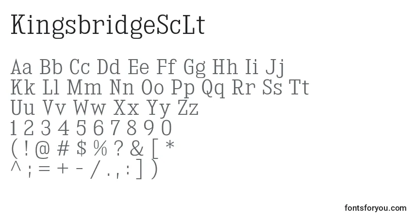Шрифт KingsbridgeScLt – алфавит, цифры, специальные символы
