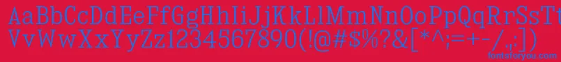 Czcionka KingsbridgeScLt – niebieskie czcionki na czerwonym tle