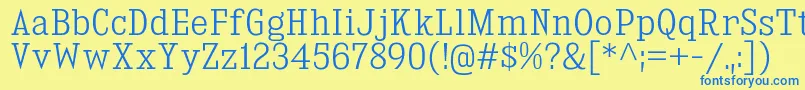 KingsbridgeScLt Font – Blue Fonts on Yellow Background