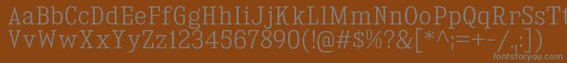 フォントKingsbridgeScLt – 茶色の背景に灰色の文字