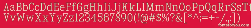 KingsbridgeScLt Font – Green Fonts on Red Background