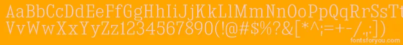 KingsbridgeScLt-fontti – vaaleanpunaiset fontit oranssilla taustalla