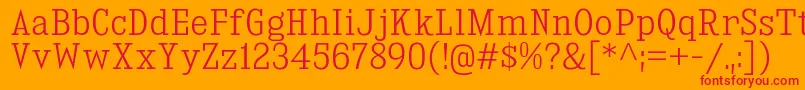 KingsbridgeScLt Font – Red Fonts on Orange Background