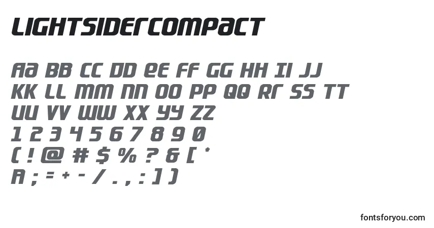 Шрифт Lightsidercompact – алфавит, цифры, специальные символы