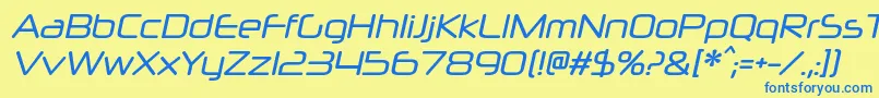 NeuropolxcdItalic Font – Blue Fonts on Yellow Background