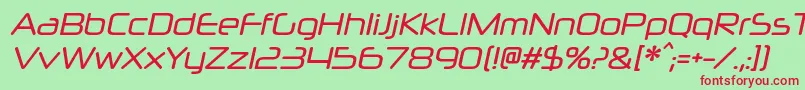 NeuropolxcdItalic Font – Red Fonts on Green Background