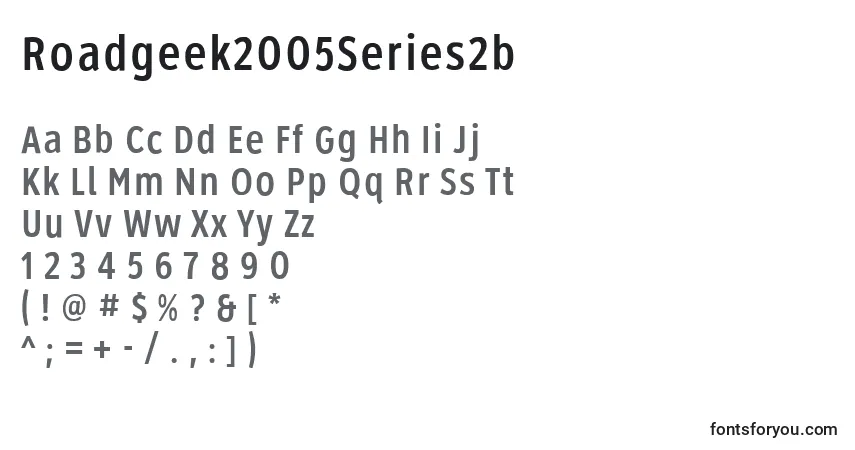 Schriftart Roadgeek2005Series2b – Alphabet, Zahlen, spezielle Symbole