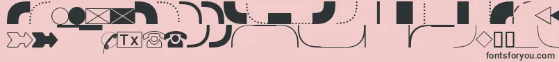 Fonte DatasymgdbNormal – fontes pretas em um fundo rosa