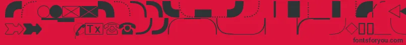 DatasymgdbNormal Font – Black Fonts on Red Background