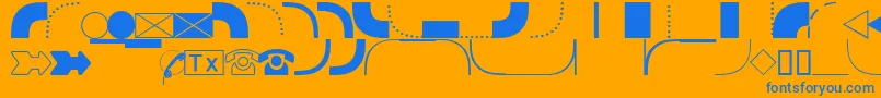 DatasymgdbNormal Font – Blue Fonts on Orange Background
