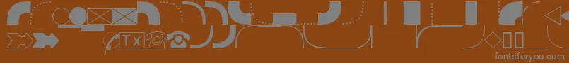 DatasymgdbNormal-Schriftart – Graue Schriften auf braunem Hintergrund
