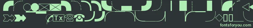 Fonte DatasymgdbNormal – fontes verdes em um fundo preto