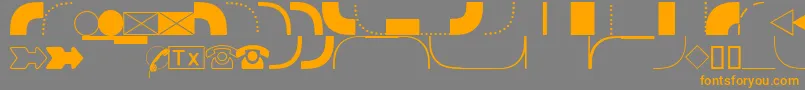 Weitere Informationen zur DatasymgdbNormal-Schriftart DatasymgdbNormal-Schriftart – Orangefarbene Schriften auf grauem Hintergrund