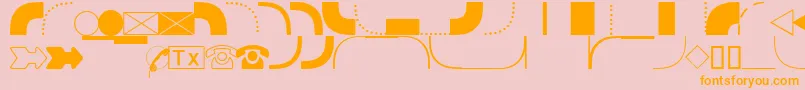 DatasymgdbNormal-Schriftart – Orangefarbene Schriften auf rosa Hintergrund