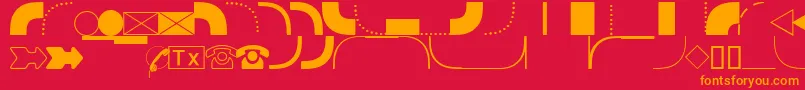 DatasymgdbNormal Font – Orange Fonts on Red Background