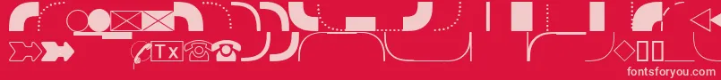 DatasymgdbNormal Font – Pink Fonts on Red Background
