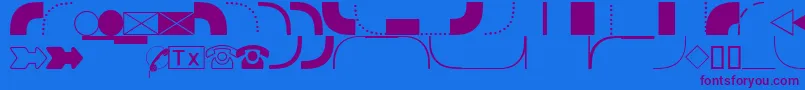 Weitere Informationen zur DatasymgdbNormal-Schriftart DatasymgdbNormal-Schriftart – Violette Schriften auf blauem Hintergrund