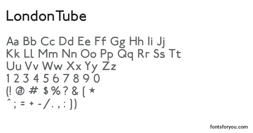 Schriftart LondonTube – Alphabet, Zahlen, spezielle Symbole