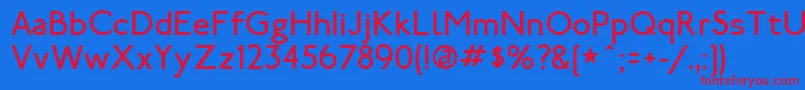Czcionka LondonTube – czerwone czcionki na niebieskim tle
