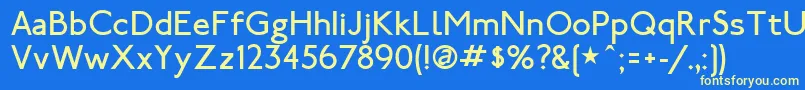 LondonTube-Schriftart – Gelbe Schriften auf blauem Hintergrund