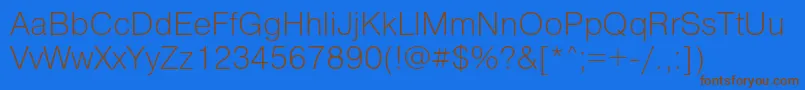 PragmaticaExtralightReg Font – Brown Fonts on Blue Background