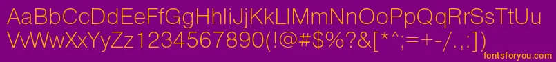 PragmaticaExtralightReg Font – Orange Fonts on Purple Background
