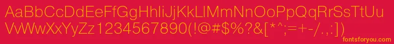 PragmaticaExtralightReg Font – Orange Fonts on Red Background