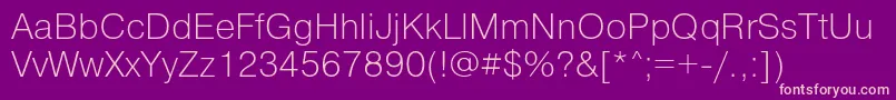 PragmaticaExtralightReg Font – Pink Fonts on Purple Background