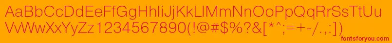 PragmaticaExtralightReg Font – Red Fonts on Orange Background