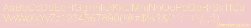 PragmaticaExtralightReg Font – Yellow Fonts on Pink Background