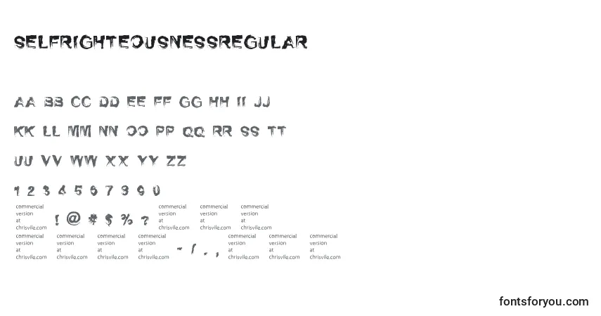 Czcionka SelfrighteousnessRegular (77765) – alfabet, cyfry, specjalne znaki
