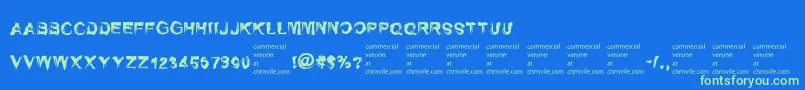 SelfrighteousnessRegular Font – Green Fonts on Blue Background