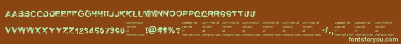 SelfrighteousnessRegular Font – Green Fonts on Brown Background