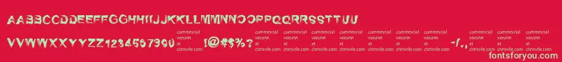 SelfrighteousnessRegular Font – Green Fonts on Red Background