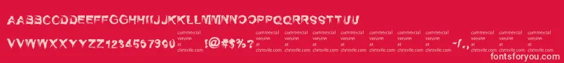 SelfrighteousnessRegular Font – Pink Fonts on Red Background