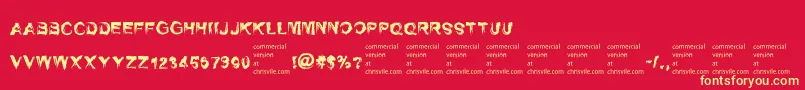 SelfrighteousnessRegular Font – Yellow Fonts on Red Background