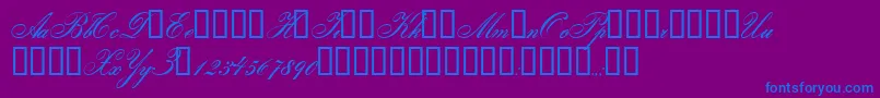 Gloria Font – Blue Fonts on Purple Background