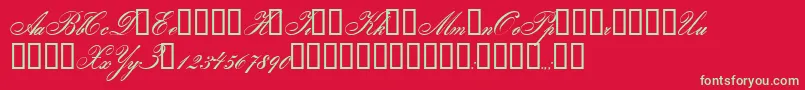 Gloria Font – Green Fonts on Red Background